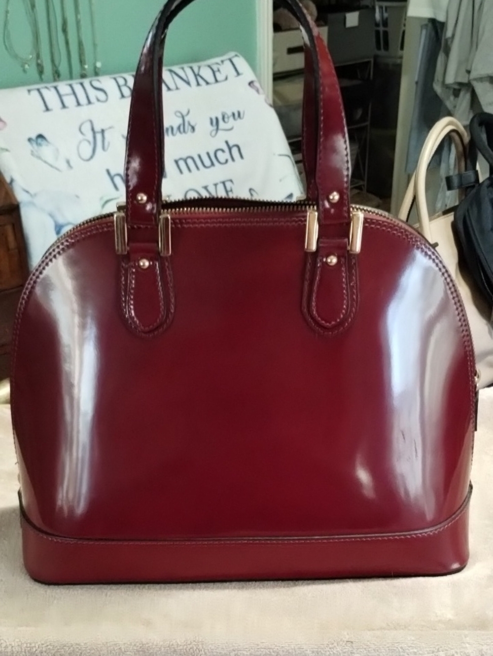 Alberta Di Canio Burgundy Satchel